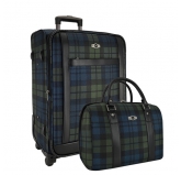 Набор: чемодан + сумочка Borgo Antico. 6090 green-blue 23,5"/16"
